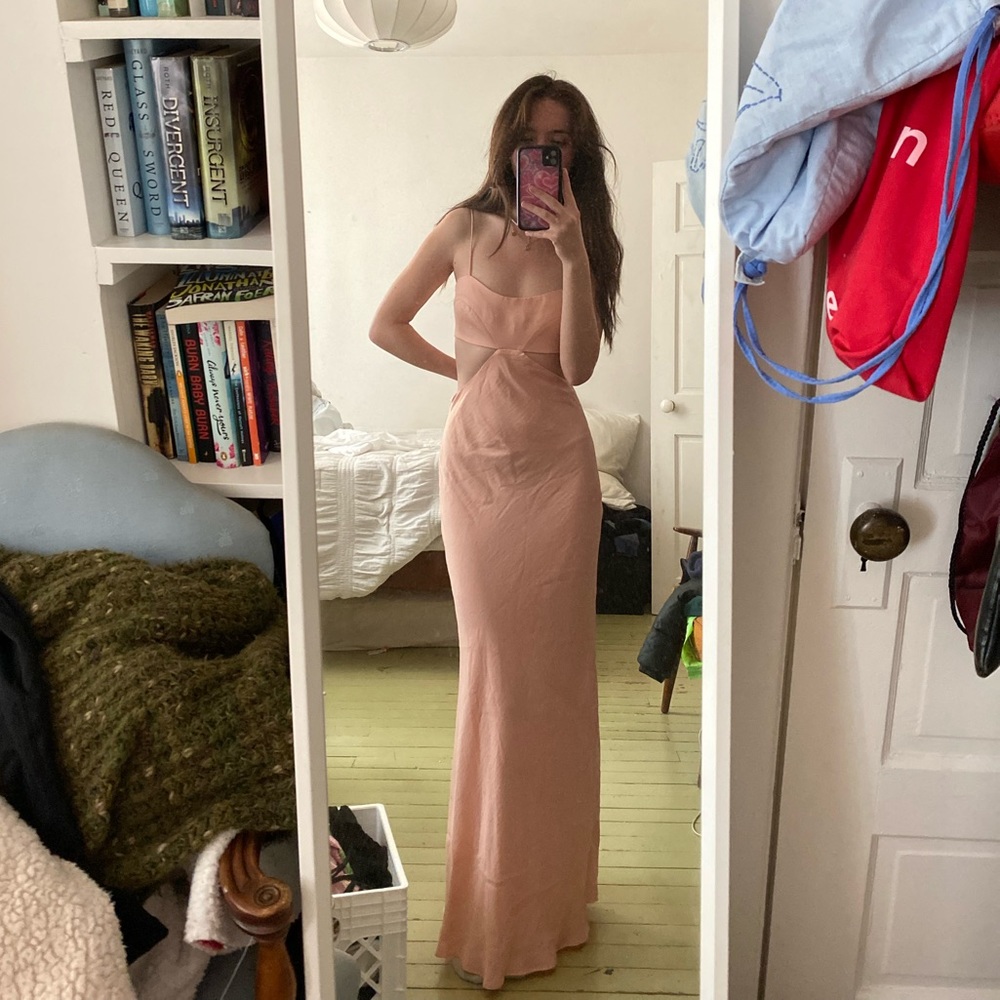 light pink Revolve Significant Other cut out prom dress gown size 4